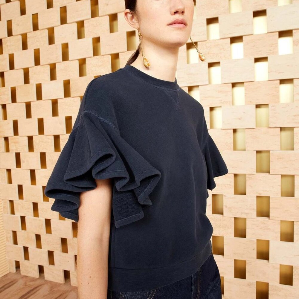 Ulla Johnson Midnight Blue Maia Cotton Top